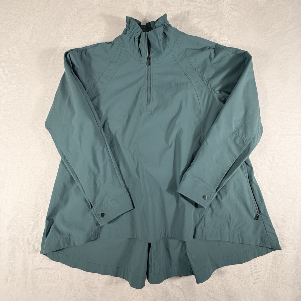 Athleta Jacket Women's Sz M Teal Advantage Poplin Top Breathable Zip Pockets